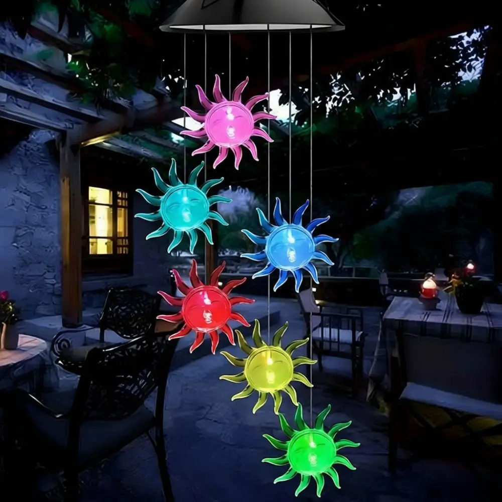 Outdoor Solar Wind Chime Light Colorful LED Hummingbird Lamp Waterproof Hanging Ornament For Garden Patio Home Decor