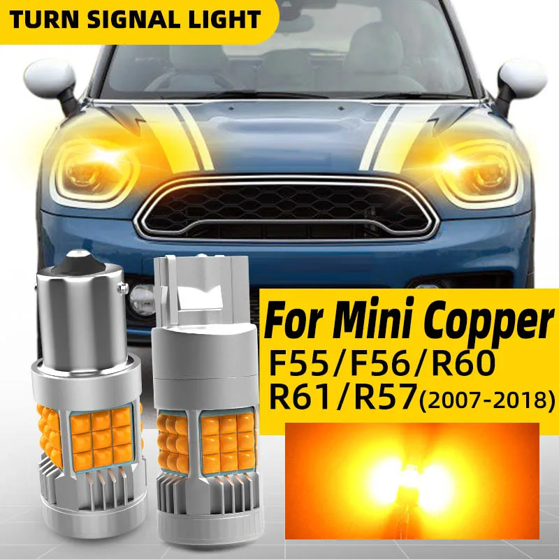 2pcs Car LED Turn Signal Lights Bulbs Amber For Rear/Rear Direction Indicator Bulbs For Mini Cooper F55 F56 R60 R61 R57