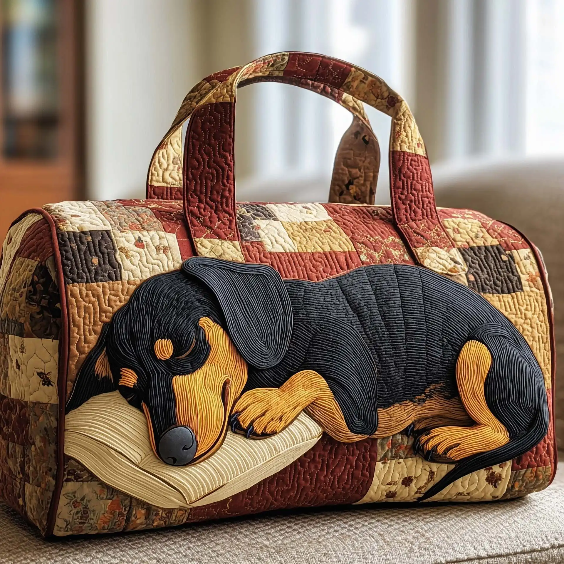 

3D Printed Quilted Bags dog funny Personalized Gifts Bags Handbag Tote Bag Custom Training Travel Bag Beach Hiking Camping