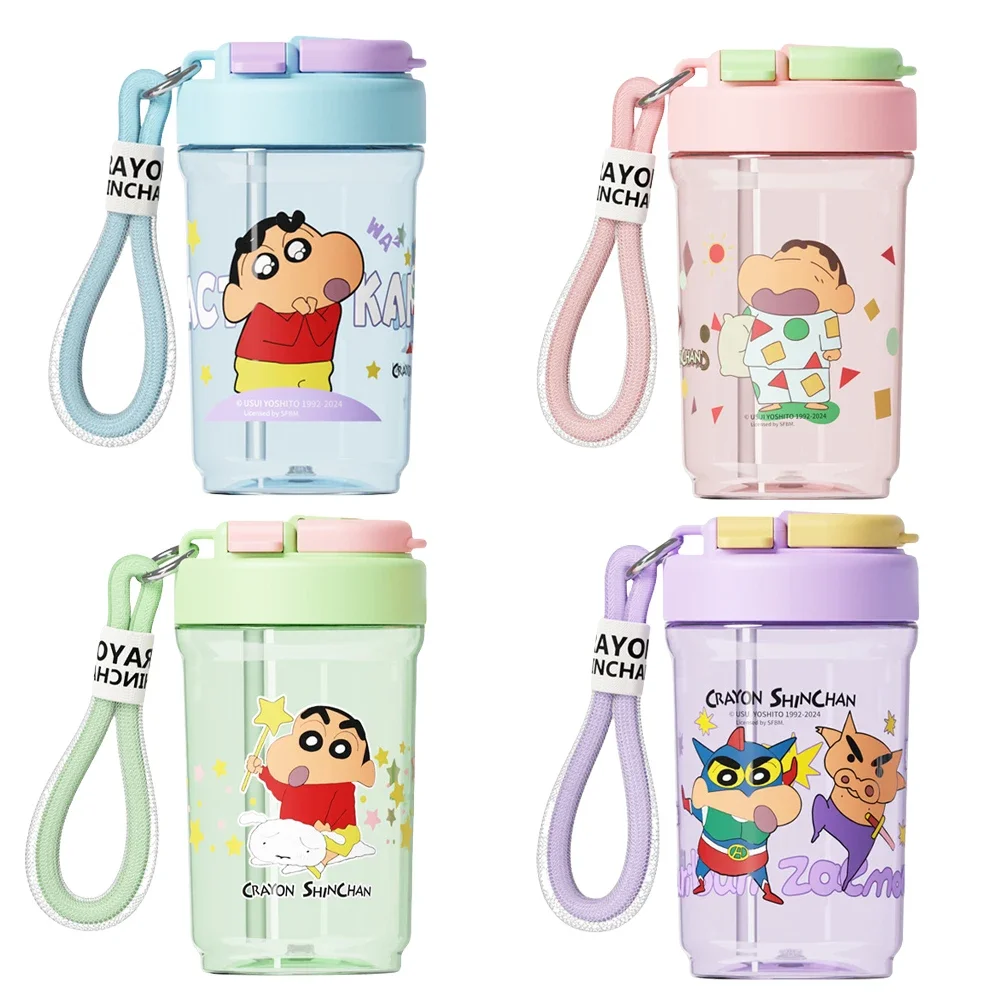 Anime Crayon Shin-chan Water Cup Cartoon Cute Straw Cups Milk Juice Coffee Cups Outdoor Portable Water Bottle Gift 650ML