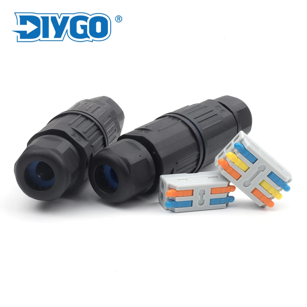 

IP68 Waterproof Cable Connectors 2/3 Pin Push-in Terminal Block Outdoor Quick Wiring Connector 6-10mm Junction Box Sealing kit