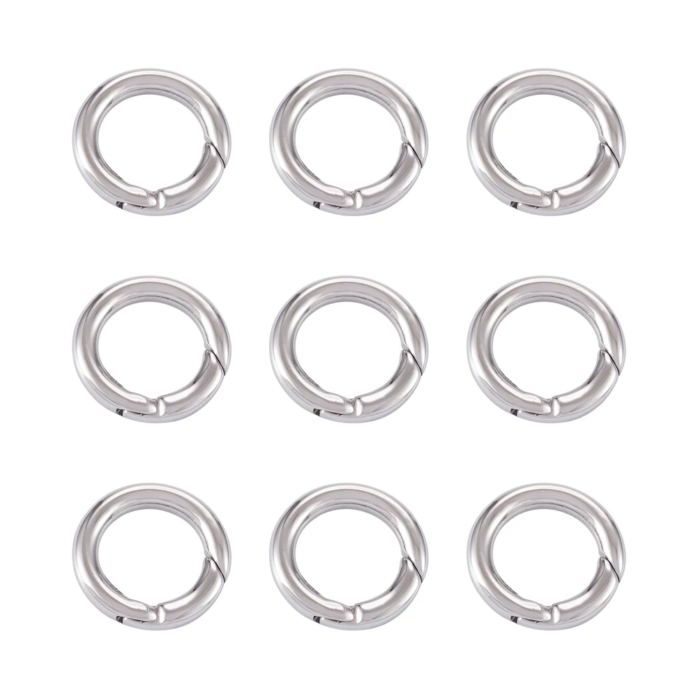 10pcs Ring 304 Stainless Steel Spring Gate Rings O Rings Snap Clasps 15/16/17/20mm For DIY Jewelry Making Supplies Accessories