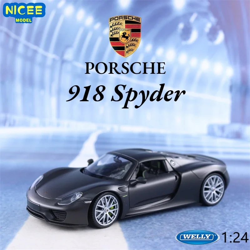 

Модель автомобиля WELLY 1:24 Porsche 918 Spyder, модель спортивного автомобиля из металлического сплава, детская игрушка, коллекционные подарки B467