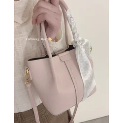 Handheld Commuter Bag For Women 2024 New Trendy Korean Tote Bag Advanced Fashion Crossbody Bag One Shoulder Scarves Bucket Bag