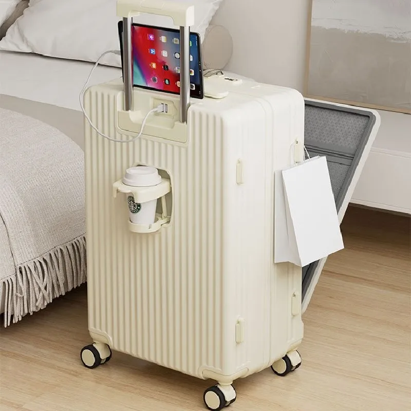 Front Flip Large Capacity Portable Luggage Case Female Business Office Password Box 28 Inch Student Suitcase Light Sound Wheel