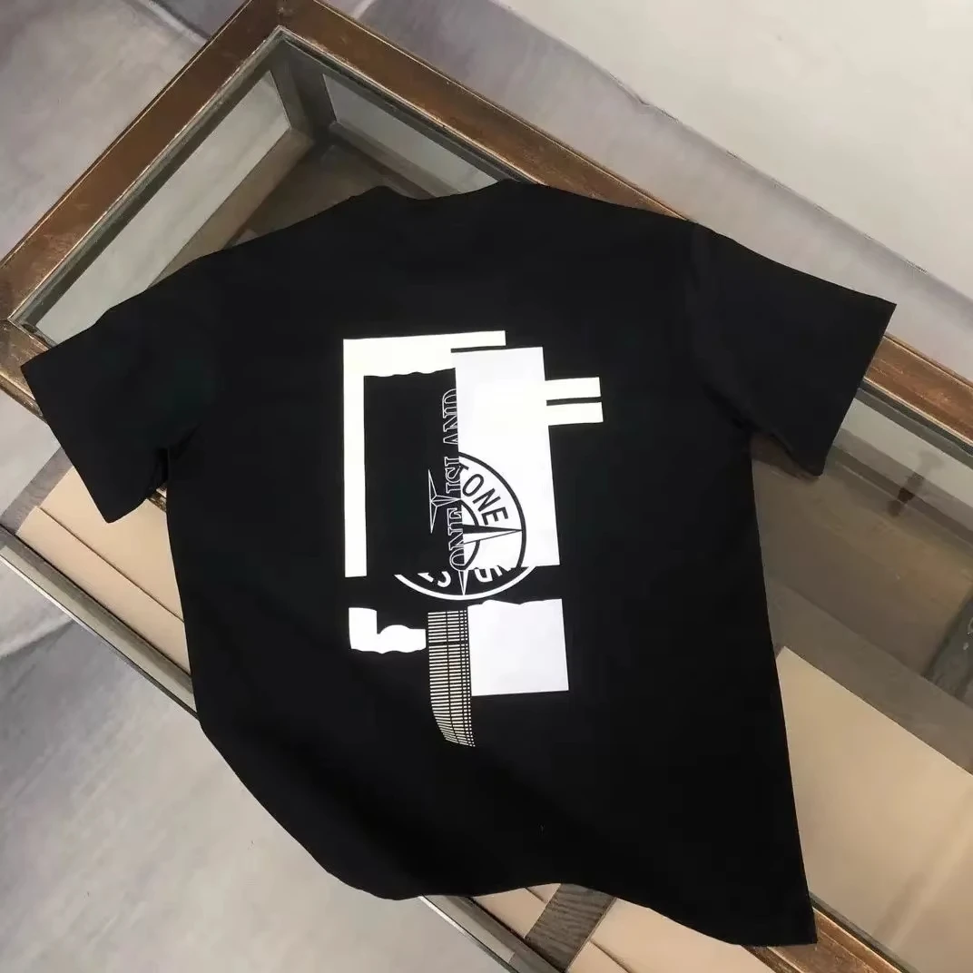 T-shirt imprimé surdimensionné de marque de luxe haut de gamme, tendance mode, décontracté, en coton