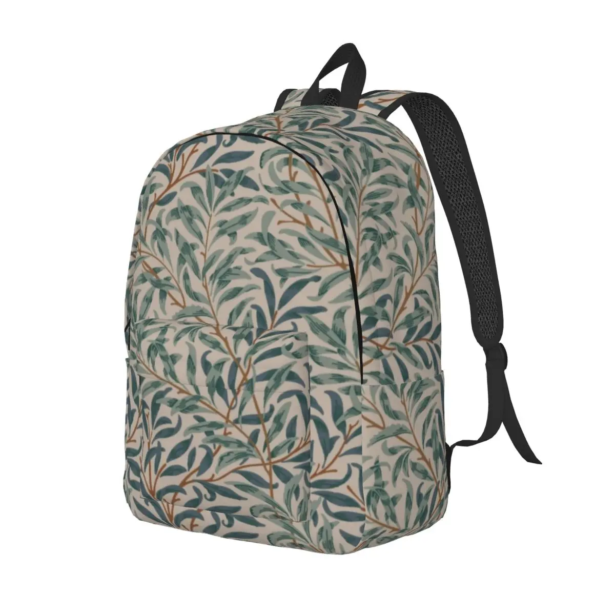 Customized William Morris Vintage Willow Bough Canvas Backpack Fashion Bookbag for College School Floral Textile Pattern Bags