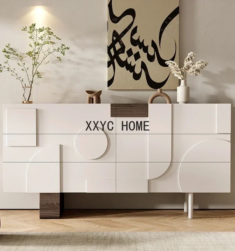Sideboard Cabinet Living Room Entrance Entrance Cabinet Solid Wood Paint Five Chest of Six Drawers