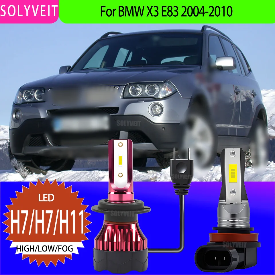 

H7 499 H8 hi lo fog Kit LED Headlight Foglight Bulbs High Power Auto Lamp For BMW X3 E83 2004 2005 2006 2007 2008 2009 2010