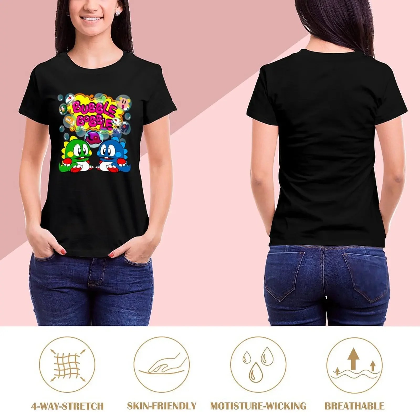 Bubble Bobble Retro T-Shirt plus size tops quick drying funny t shirts for Women