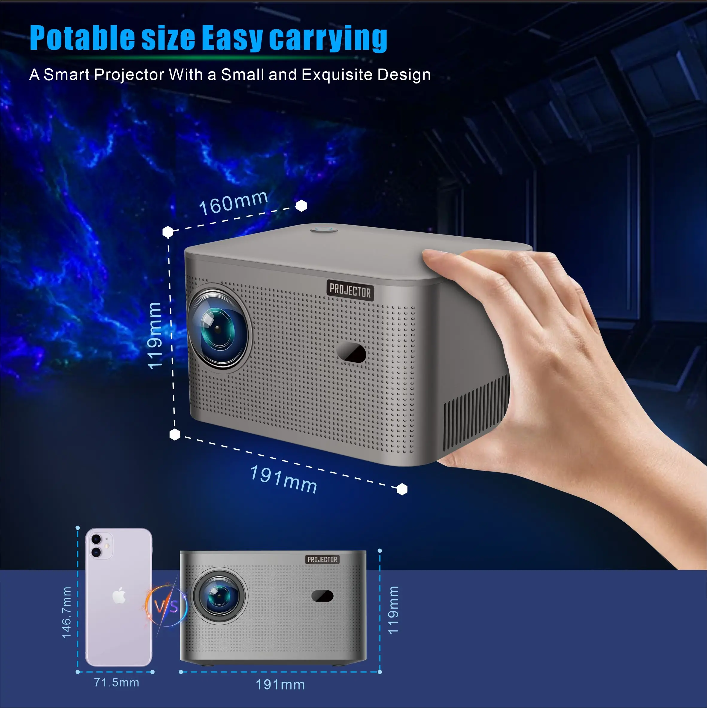 Magcubic Echter 1080P Native HY350 Autofokus Android 11 4K Wifi6 580ANSI H713 2+32G Sprachsteuerung BT5.0 Heimkino-Projektor – Detail 21