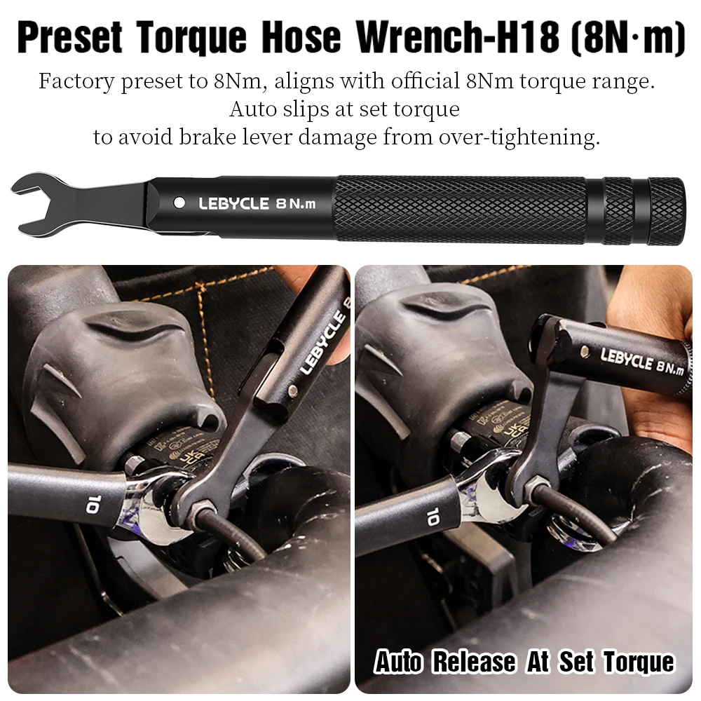 LEBYCLE Bike Hydraulic Brake Preset Torque Wrench 4/5/8Nm Preset Torque Wrench For Shimano Sram Magura Bike Brake Hose Tools - view 5