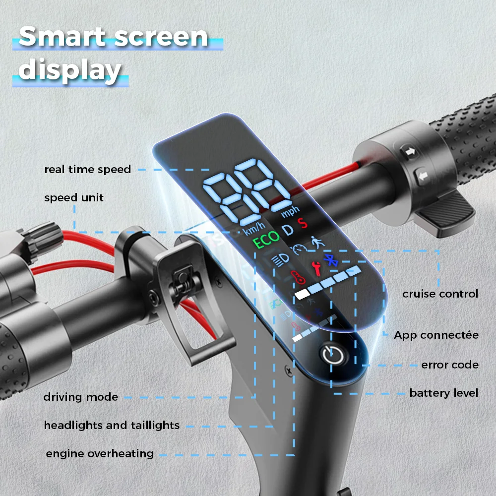 Imagen 5: Scooter W7 Scooter Eléctrico 650W Motor 36V7.8AH Batería APP Control E-Scooter City Commuter Scooter de Viaje Plegable 8,5 Pulgadas