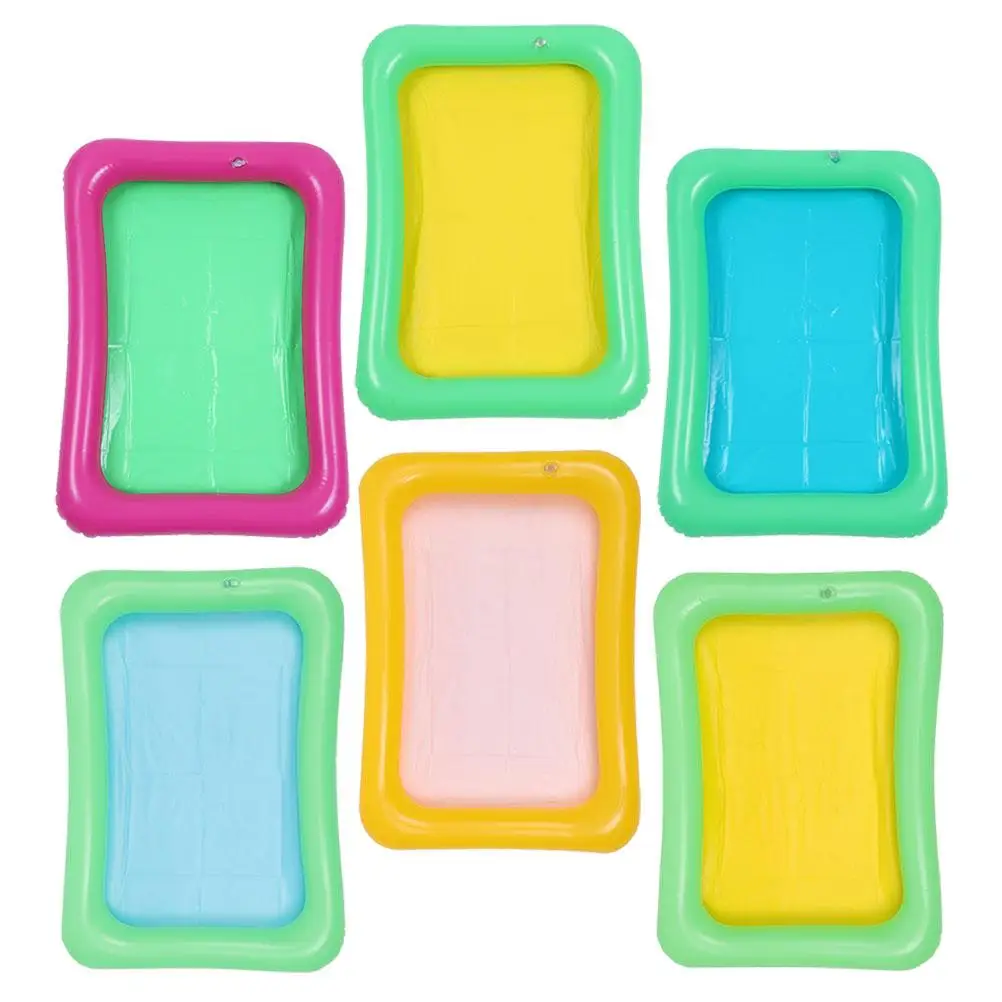 

6pcs Inflatable Ice Bar Tray 60x45cm Mixed Color PVC Deflatable Lightweight Pool Party Supplies Cooler Salad Barbecue Beach