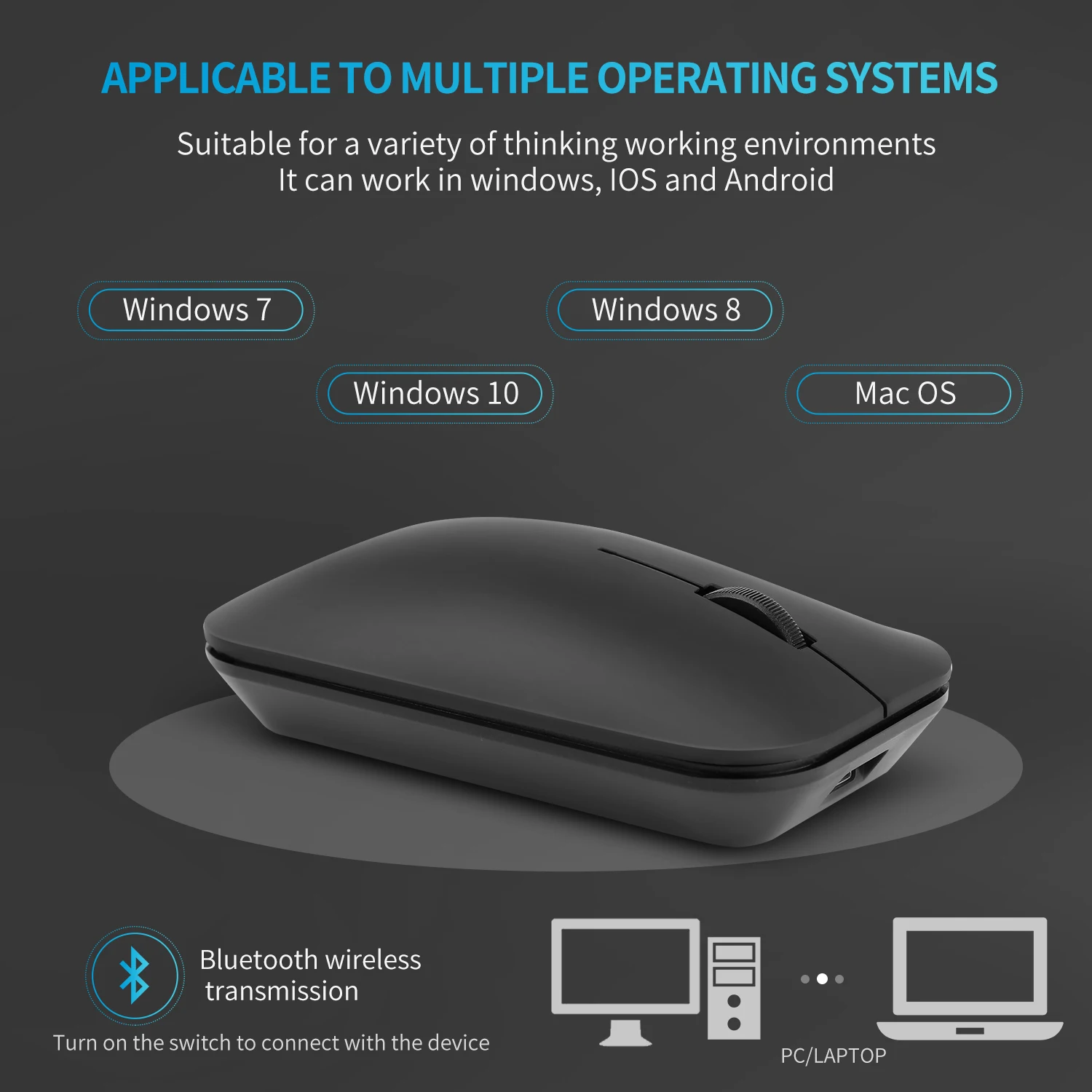 Wireless Bluetooth  Mouse 1200 DPI Silent Click For MacBook Tablet Laptop PC Gaming Accessories  Mouse