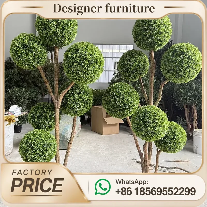 Artificial Boxwood Spiral Tree Faux Topiary Shrub Ball For Office Living Room Modern Home Garden Decor Stylish Indoor Plant