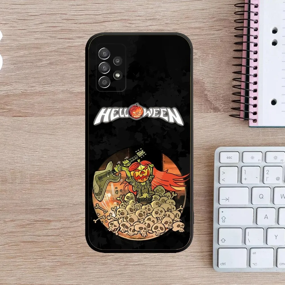 Band H-Helloween Phone Case For Samsung Galaxy A13,A21s,A22,A31,A32,A52,A53,A71,A80,A91 Soft Black Cover