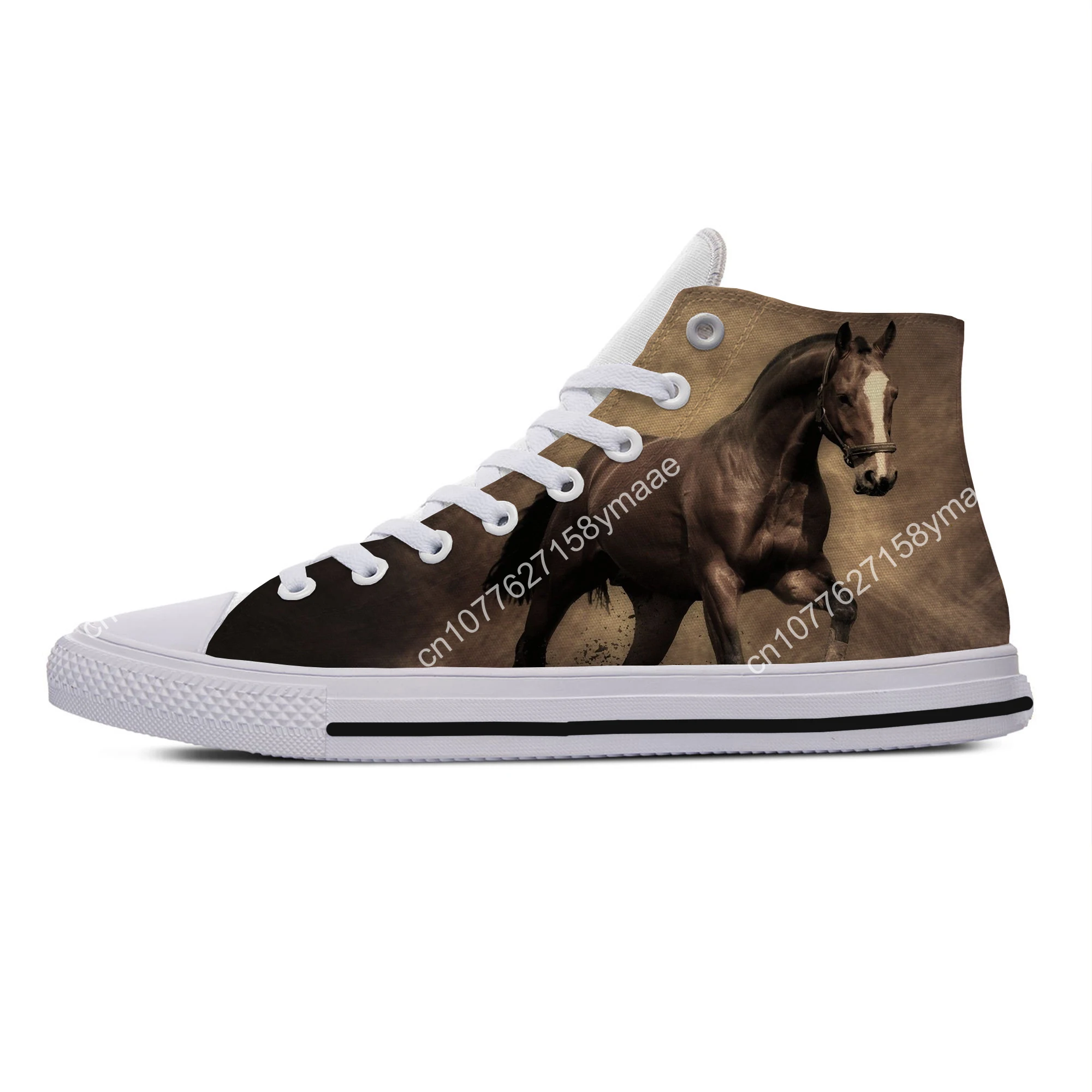 Animal Crazy Horse Art New Arrive Lightweight High Top Canvas Shoes Men Women Casual Breathable Sneakers Classic Board Shoes