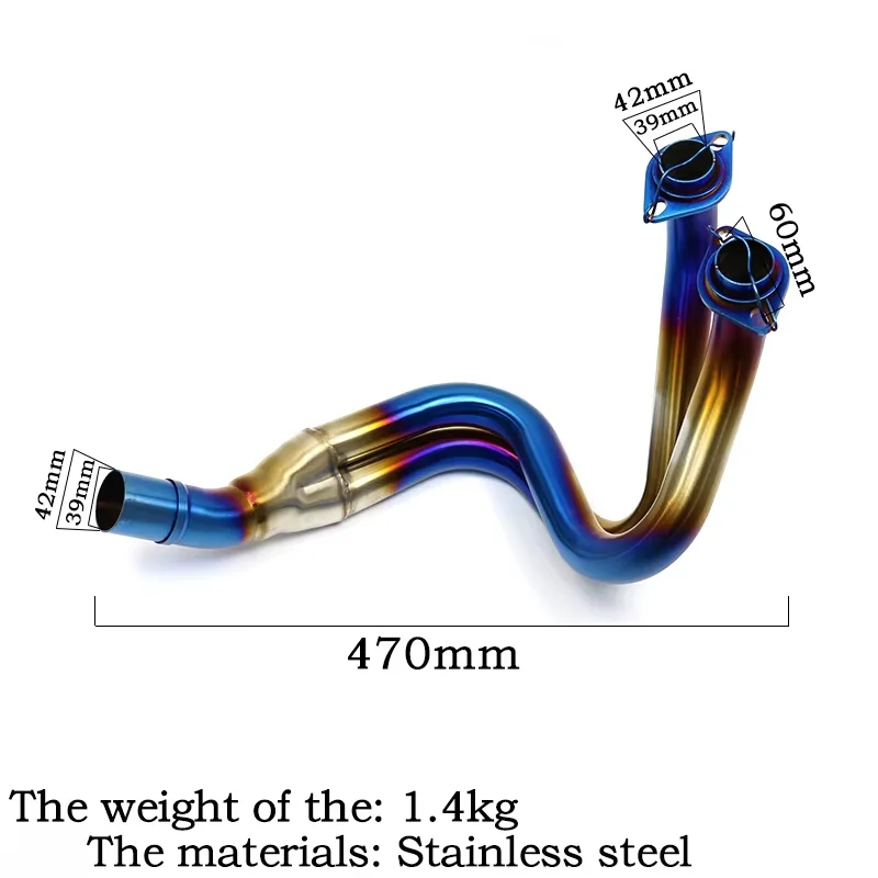For Kawasaki ER6N ER6F Versys 650 Z650 Ninja650 2012 - 2023 Motorcycle Exhaust Escape Modify 51MM Front Middle Link Pipe Muffler
