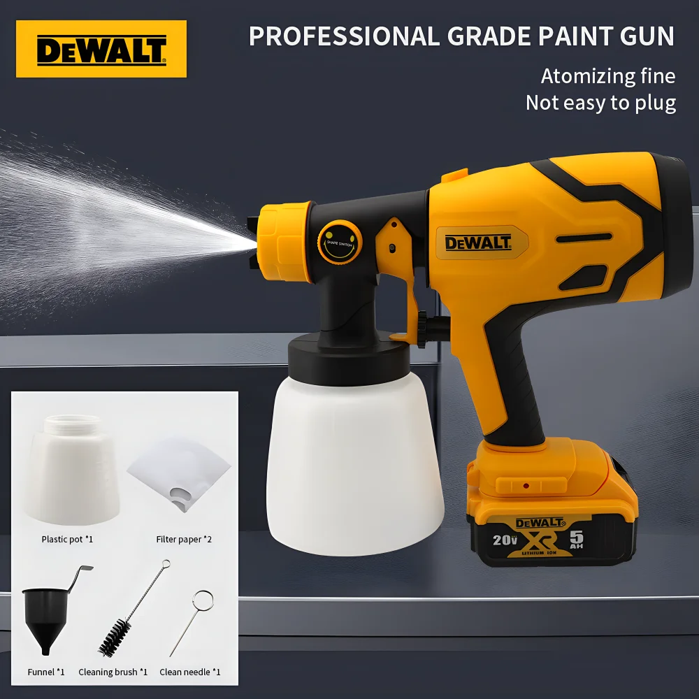 

Dewalt Electric Spray Gun Brushless800ml Capacity Uniformly Sprays Water Mist Or Paint Powerful And Even Application 20V Battery