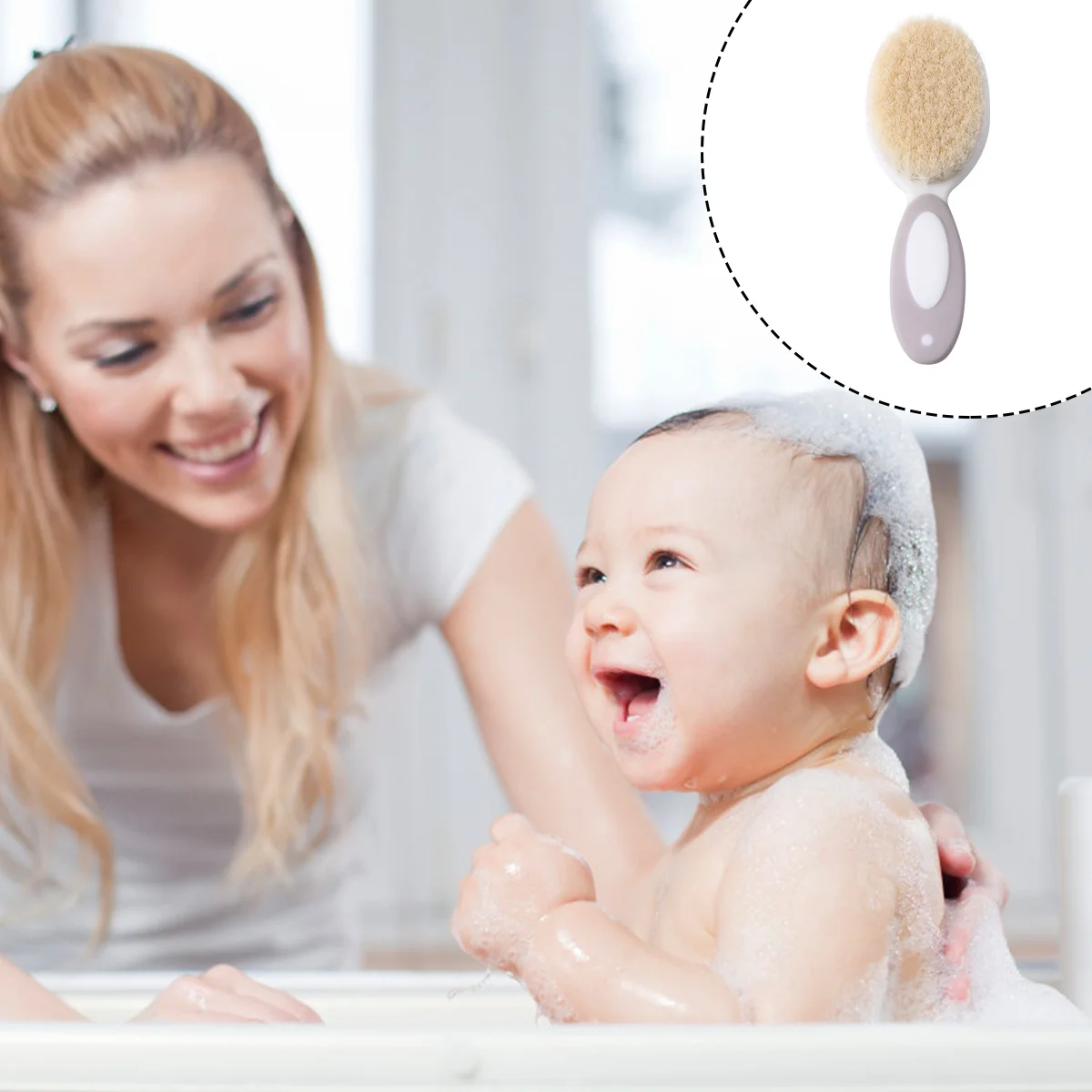 

2Pcs Hair Brush Soft Comfortable Infant Care Hair Cleaning Brush Scalp Massage Tool Newborn Shower Accessory