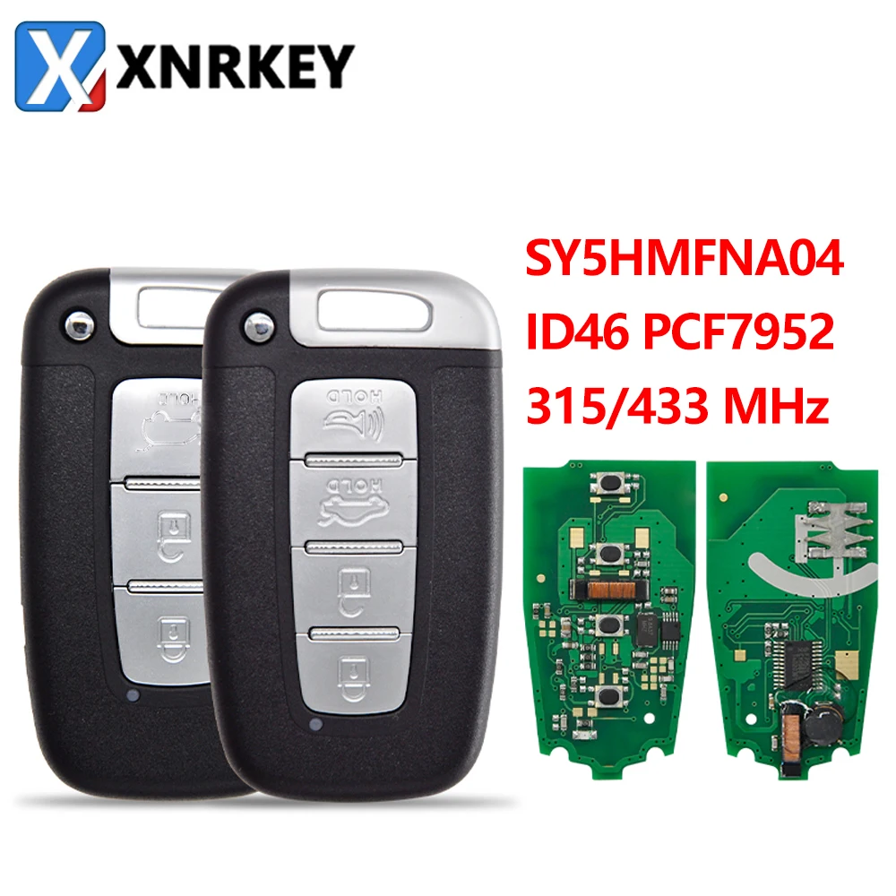 

XNRKEY 3/4 Button Car Remote Flip Key ID46 Chip 315/433Mhz for Hyundai I30 I45 IX35 Tucson Sonata Elantra for Kia FCC SY5HMFNA04