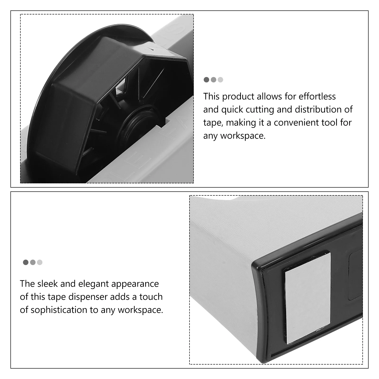

Desktop Tape Dispenser ABS Metal Durable Stable Office Tape Holder Cutter Practical Workstation Accessory Office Supplies