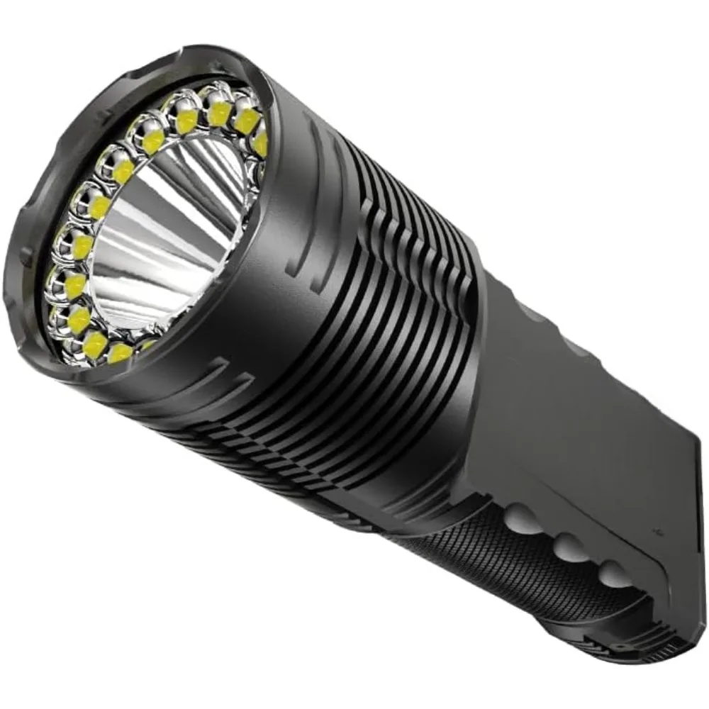 20,000 lumens USB-C rechargeable LED flashlight ‎1 Lithium Ion batteries required. (included)