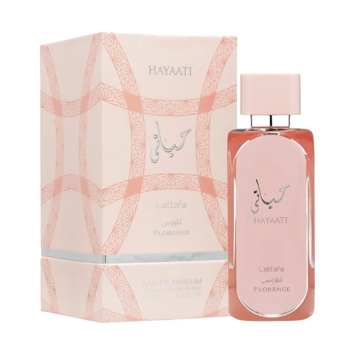 Lattafa Hayaati Florence Eau de Parfum for women, 100 ml. Exotic notes, long - lasting, ideal for day & night. Stylish bottle to