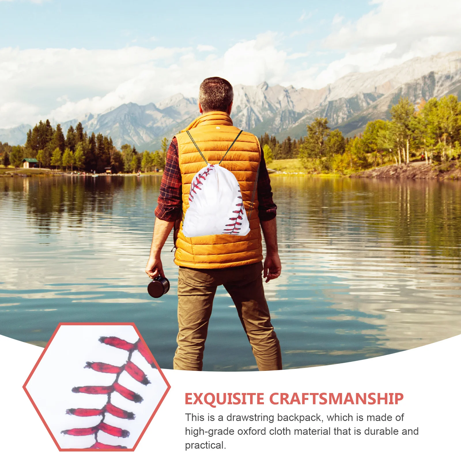 

5Pcs Candy Snack Drawstring Bags Efficient Baseball Basketball Gym Sports Backpack Large Capacity Storage Baseball Bag