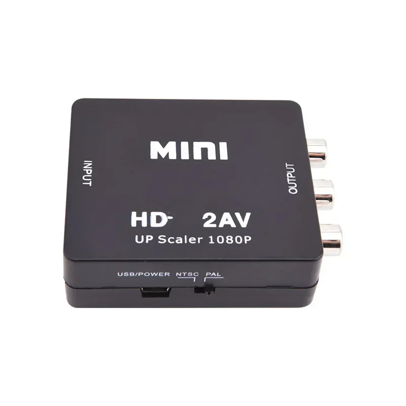 HDMI 호환-AV RCA 어댑터 컨버터 미니 박스, RCA AV CVSB LR 비디오 합성 AV 스케일러 컨버터, PC HDTV 프로젝터용