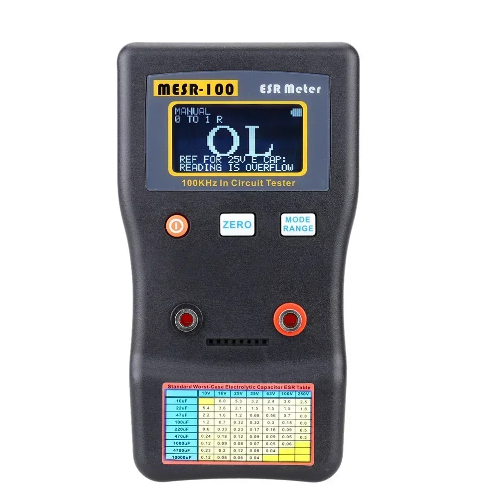 Imagem -02 - Medição Profissional Capacitor Resistência Capacitor Tester Circuit Esr Capacitância Ohm Meter Mesr100 M6013