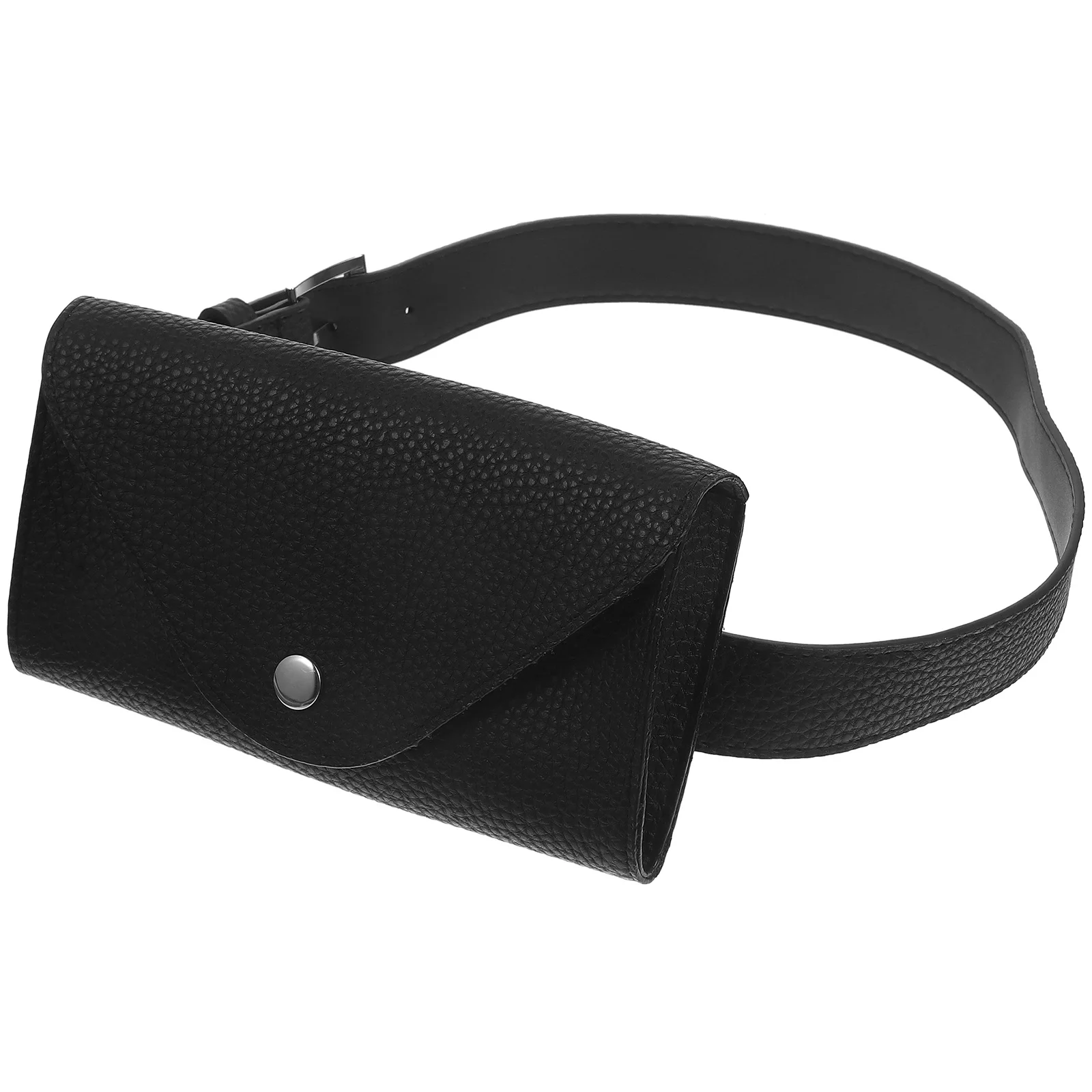 

Black Mini Phone Bag PU Waist Pack for Women Compact Belt Pouch Case Stylish Portable Running Holder for Daily Use