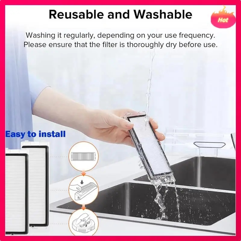 Kit de limpieza de robot de limpieza AD para kit de accesorios Roborock Q Revo, que incluye cepillo principal, almohadilla de fregona, cepillo lateral, filtro Hepa, etc.