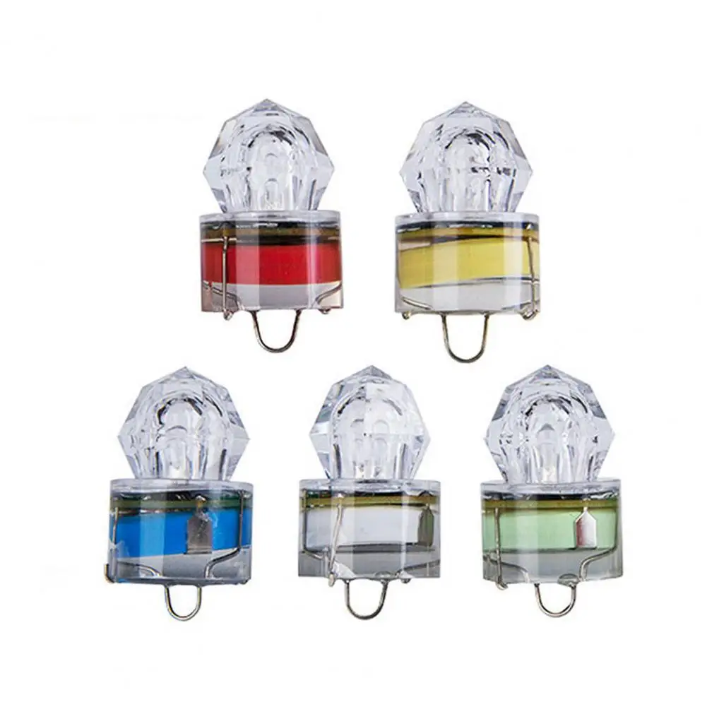 LED Fishing Lamp Underwater Diamond Shape Colorful Fish Luring Light Submersible Deep Drop Gathering Lamp Fishing Accessories