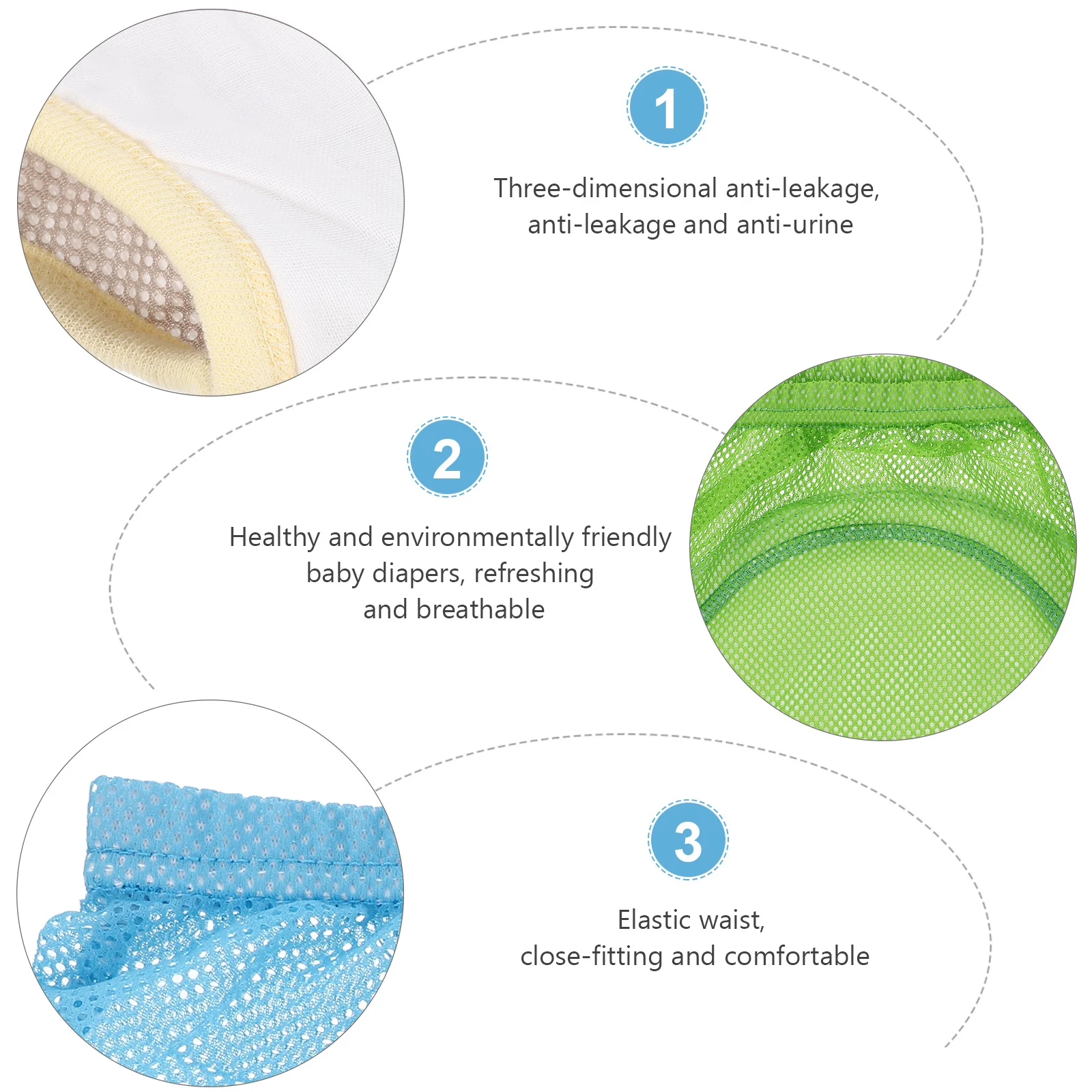 

3pcs Baby Training Pants 4-Layer Cotton Breathable Tpu Waterproof Reusable Toddler Underwear Elastic Waist Anti-Leakage Washable