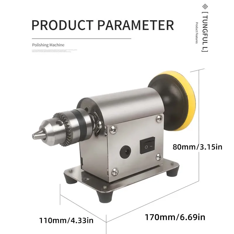 Imagem -05 - Jóias Rock Mill Polimento Máquina Bench Polisher Faça Você Mesmo Polimento Buffer Universal Elétrica Benchtop Sander Novo