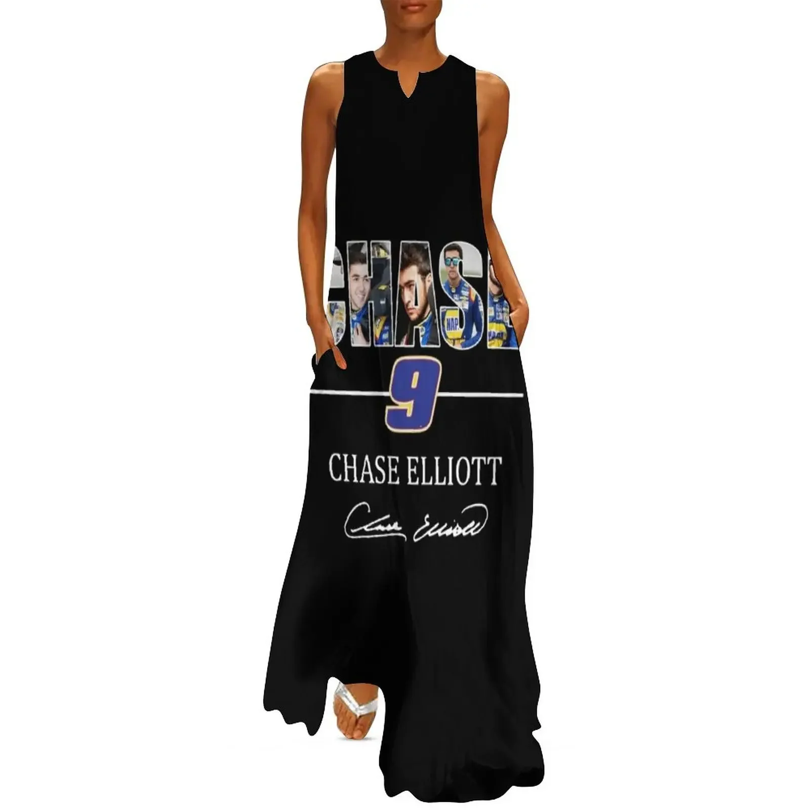 

Chase 9 Chase Elliott Signature Gifts For Fans, For Men and Women, Gift Christmas Day Long Dress Women's summer suit Dress
