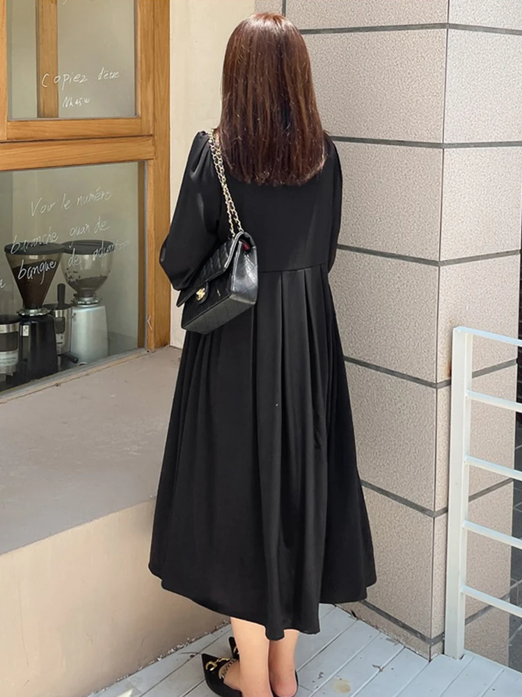 Plus Size plus Size Long Sleeve Shirt Dress Women Spring Season Conceal Belly Loose Fit Slish Casual High Waist Korean Sle Dress