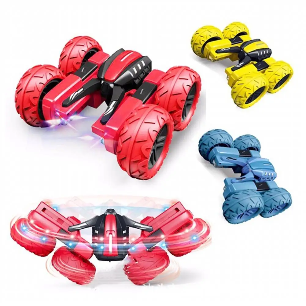 

Kids Remote Control Car Toy Double-sided 360 Degree Rotating 4wd Stunt Rc Car With Light For Birthday Gifts