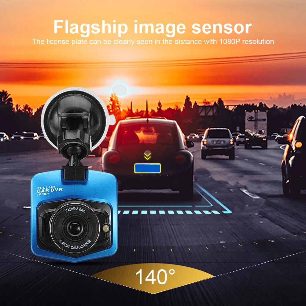 Dash Cam Suction Cup Night Vision Vehicle Video Recorder 2.4 Inch LCD Screen Driver Recorder Motion Detection Circle Recording