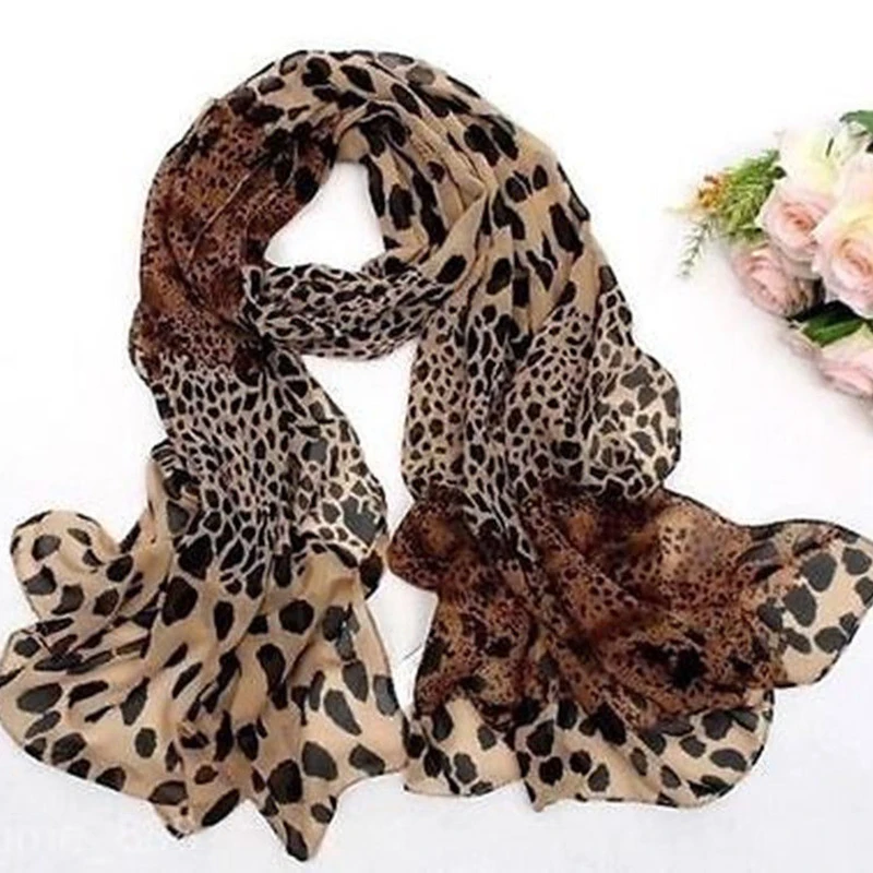 New Sunscreen Voile Thin Women Scarf Summer Girls Classic Leopard Print Scarves Soft Lady Foulard Viscose Female Wrap Shawls