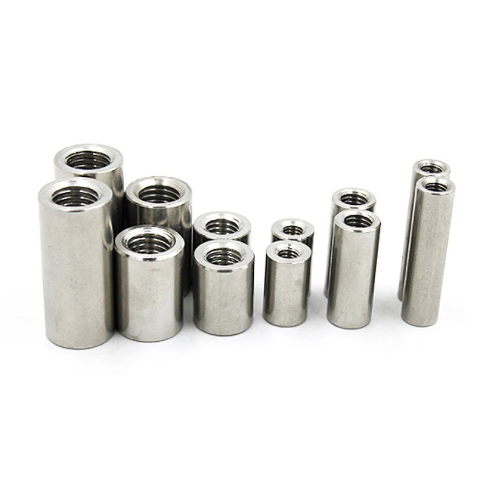 

8 pcs Stainless Steel Threaded Sleeve Rod Round Coupling Extended Welding Nut Corrosion Resistant Sleeve Nut Connector