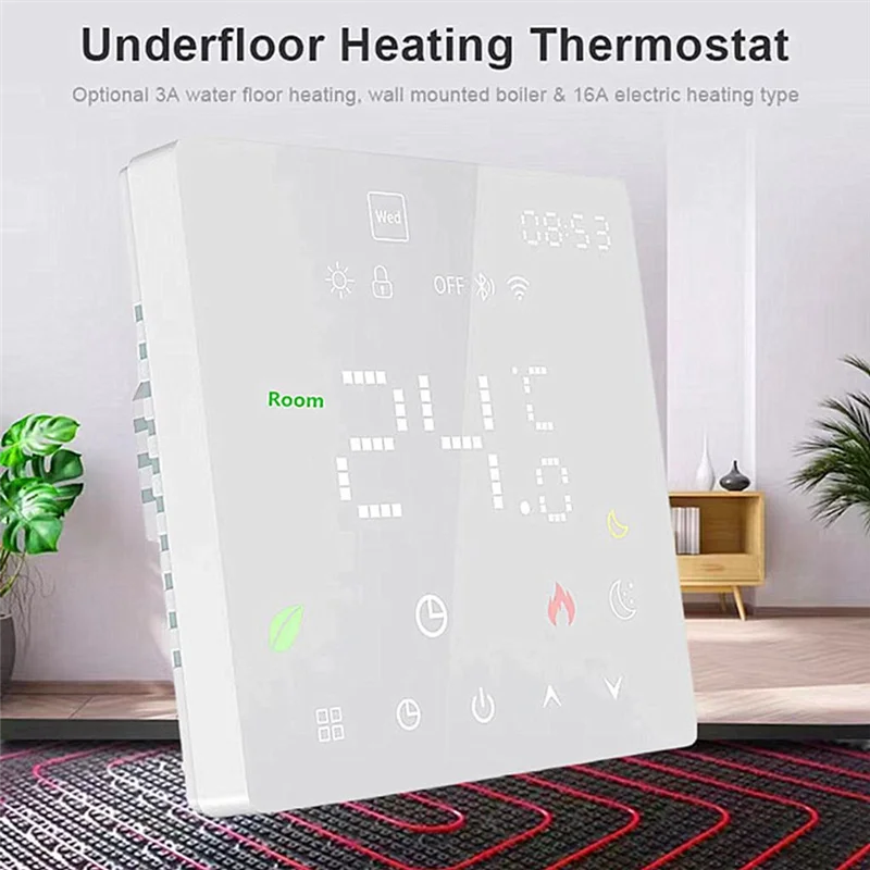 ABGN Tuya Wifi Smart Thermostat Electric Floor Heating TRV Water Gas Boiler Temperature Voice Remote Controller 16A Durable