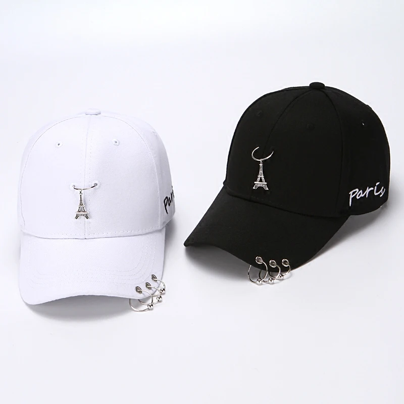 White Spring Iron Hoop Hat Female Summer Men\'s Korean Casual All-Match Fashionmonger Japanese Peaked Cap New Baseball Cap