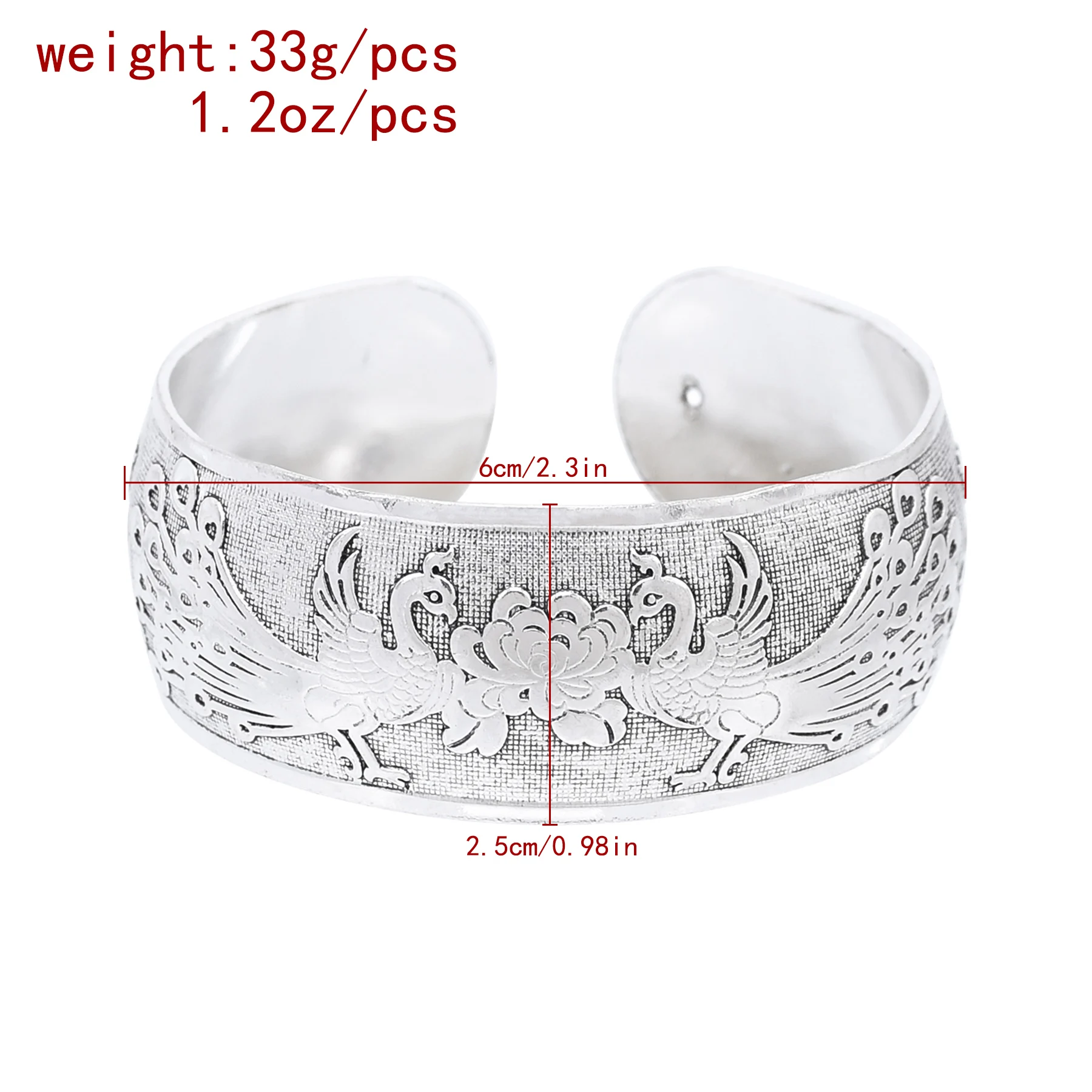 Central Asian ethnic style retro peacock pattern open bracelet fashion Kazakh hand accessories perfect Valentine's Day gift