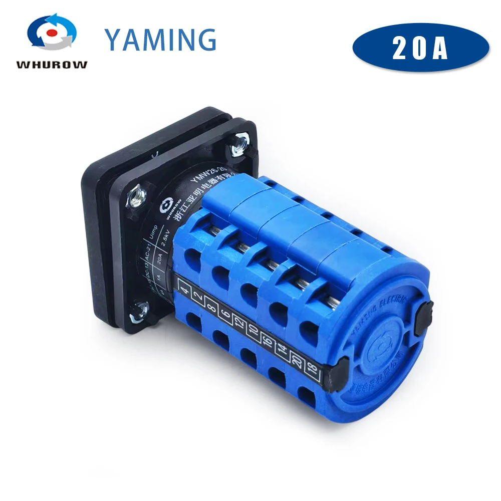LW26-20/5 Cam Switch 20A 0-5 Positions 5 Poles Changeover Power Selection Rotating Control Circuit Signal Control