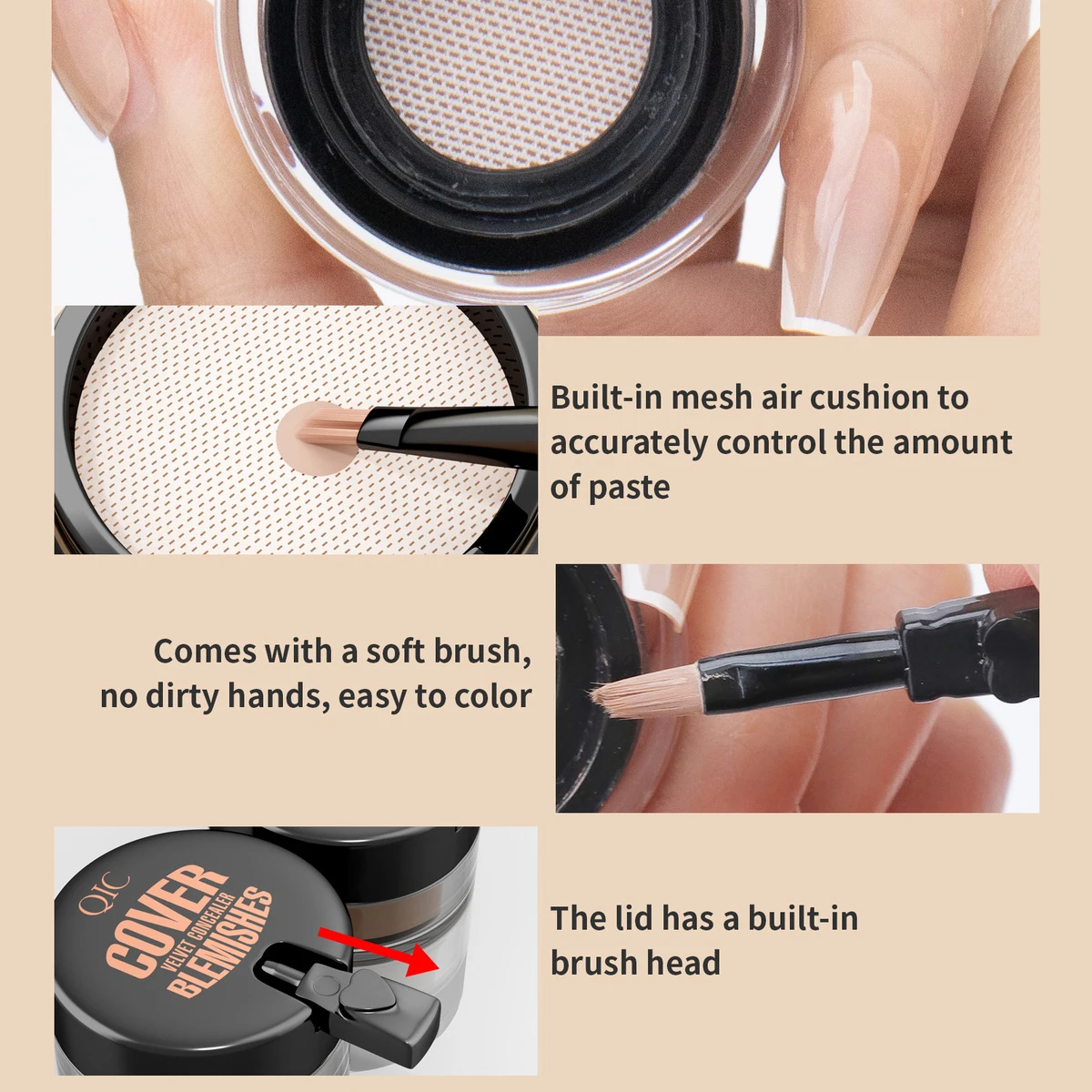 Corretivo de pele macia, sardas, olheiras escuras, marcas de espinhas, local de cobertura, base corretiva de espinhas faciais à prova d'água