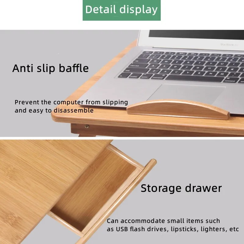 Folding Laptop Desk for Bed Portable Computer Tray for Sofa Table for Writing 4 Angles Adjustable Laptop Table with Cup Holder