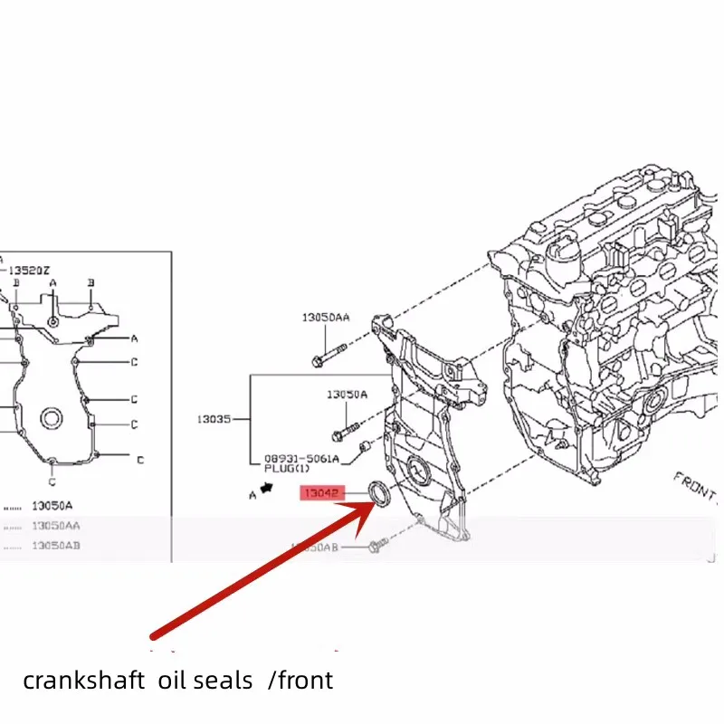 For NISSAN 2005-2010 TIIDA  Crankshaft  Front and Rear Oil Seals  Auto Parts